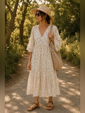 Aritzia Little moon floral oversized dress